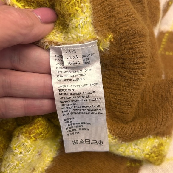 Free People Through the Motions argyle pattern sweater vest, brown cream size xs - Picture 9 of 11